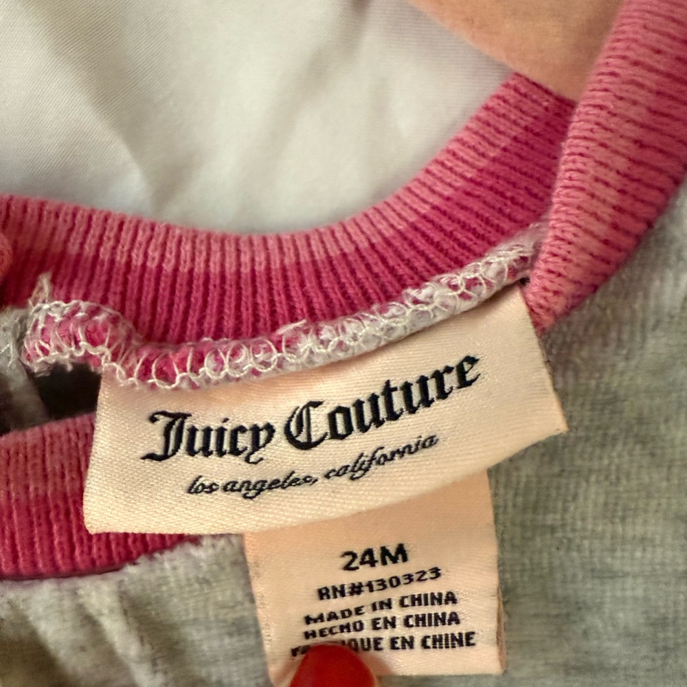 Juicy Couture Rainbow Sequin Heart Velour Peplum Top (24M) - Picture 7 of 7